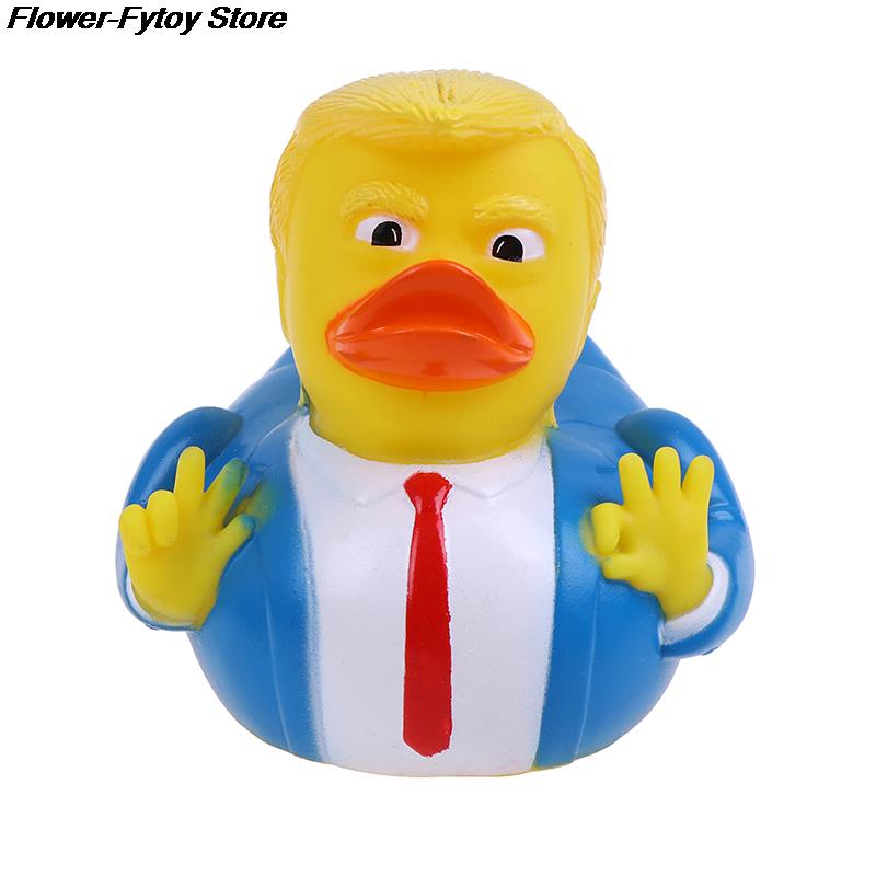 Cartoon Trump Duck Bath Shower Water Floating US President Rubber Duck Baby Toy Water Toy Shower Duck Child Bath Float Toy