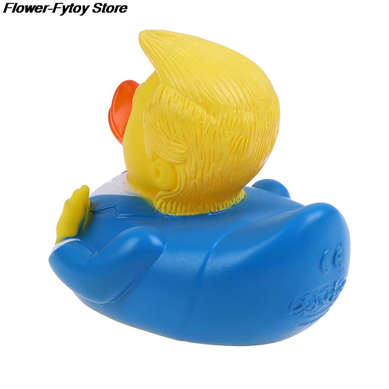 Cartoon Trump Duck Bath Shower Water Floating US President Rubber Duck Baby Toy Water Toy Shower Duck Child Bath Float Toy