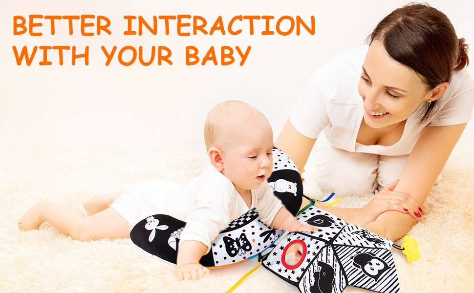 teytoy Tummy Time Pillow Toy, Black and White High Contrast Baby Toy with Mirror, Montessori Sensory Toy for Infant Toddler teytoy Tummy Time Pillow Toy, Black and White High Contrast Baby Toy with Mirror, Montessori Sensory Toy for Infant Toddler