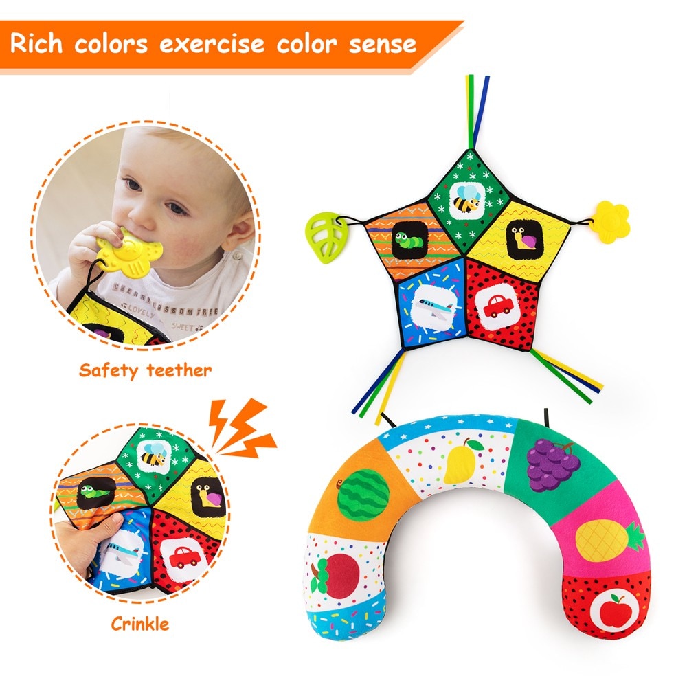 teytoy Tummy Time Pillow Toy, Black and White High Contrast Baby Toy with Mirror, Montessori Sensory Toy for Infant Toddler teytoy Tummy Time Pillow Toy, Black and White High Contrast Baby Toy with Mirror, Montessori Sensory Toy for Infant Toddler