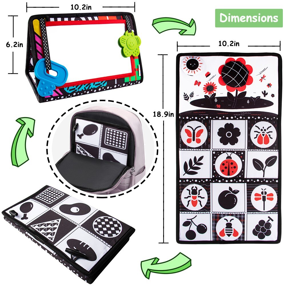 teytoy Tummy Time Mirror Newborn Toys Baby Mirror Tummy Time Toys Black and White High Contrast Baby Toys teytoy Tummy Time Mirror Newborn Toys Baby Mirror Tummy Time Toys Black and White High Contrast Baby Toys