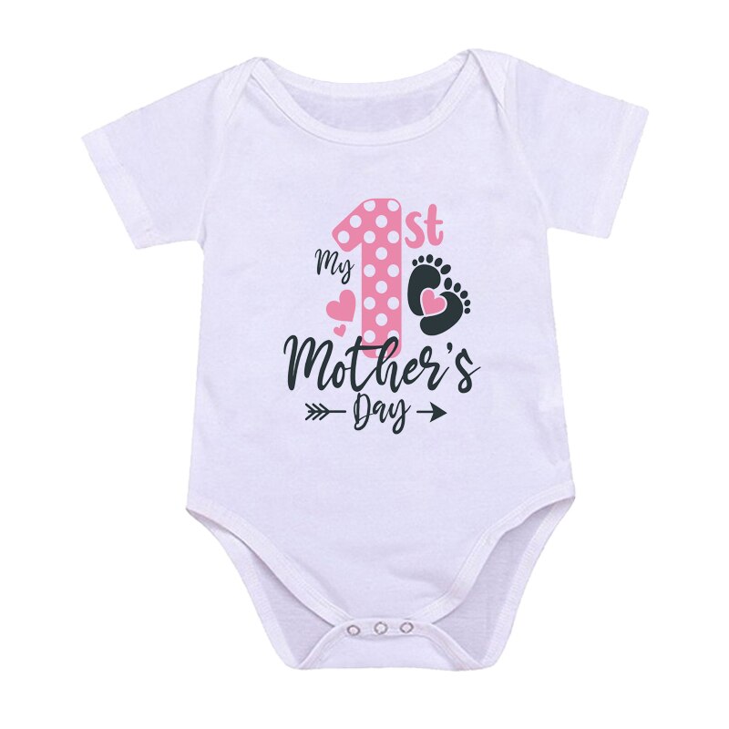 Newborn Boys/Girls Holiday Outfits Short Sleeve Romper Toddler Infant Jumpsuits My 1st Mother's Day Printed Baby Bodysuit Newborn Boys/Girls Holiday Outfits Short Sleeve Romper Toddler Infant Jumpsuits My 1st Mother's Day Printed Baby Bodysuit