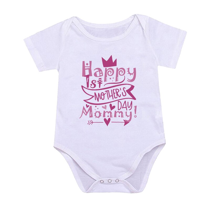 Newborn Boys/Girls Holiday Outfits Short Sleeve Romper Toddler Infant Jumpsuits My 1st Mother's Day Printed Baby Bodysuit Newborn Boys/Girls Holiday Outfits Short Sleeve Romper Toddler Infant Jumpsuits My 1st Mother's Day Printed Baby Bodysuit
