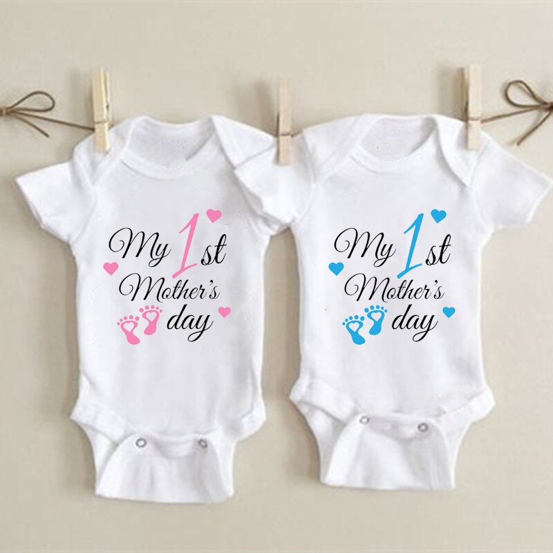 Newborn Boys/Girls Holiday Outfits Short Sleeve Romper Toddler Infant Jumpsuits My 1st Mother's Day Printed Baby Bodysuit Newborn Boys/Girls Holiday Outfits Short Sleeve Romper Toddler Infant Jumpsuits My 1st Mother's Day Printed Baby Bodysuit