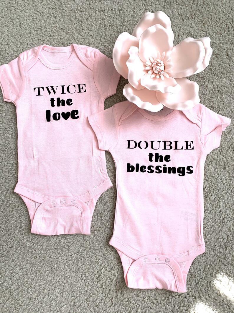 Twin Boys Girls Outfit Twins Baby Gift Ideas Newborn Baby Shower Gift Summer Short Sleeve Bodysuits Casual Ropa Twin Boys Girls Outfit Twins Baby Gift Ideas Newborn Baby Shower Gift Summer Short Sleeve Bodysuits Casual Ropa