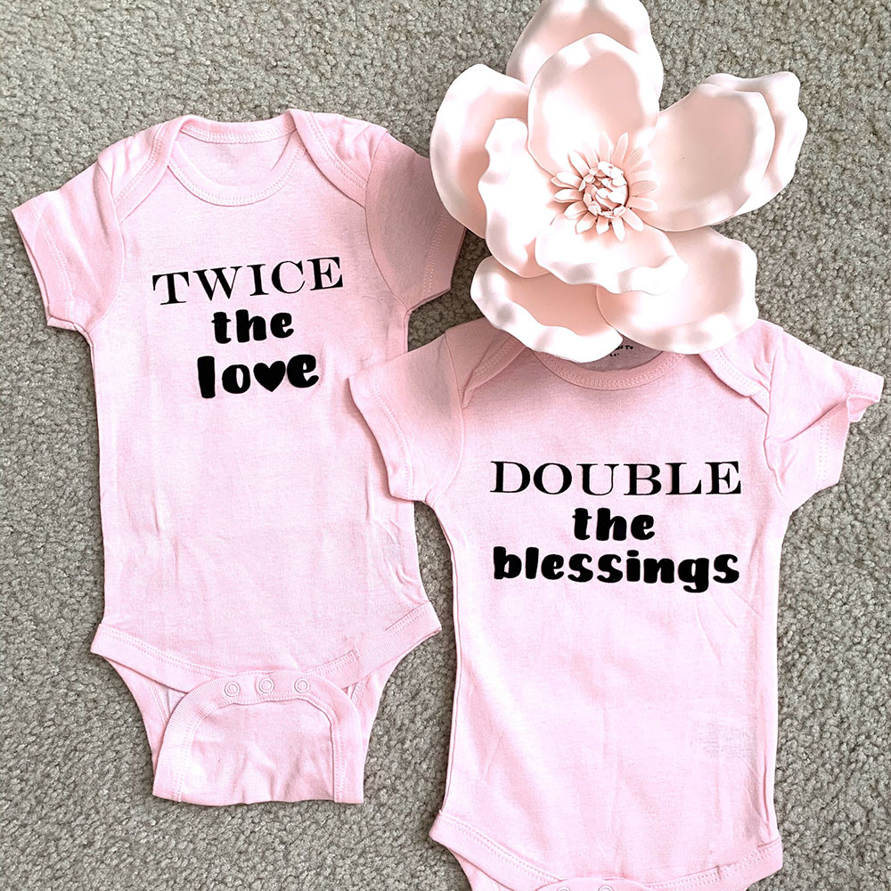 Twin Boys Girls Outfit Twins Baby Gift Ideas Newborn Baby Shower Gift Summer Short Sleeve Bodysuits Casual Ropa