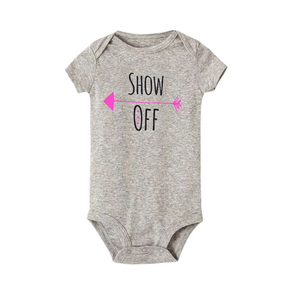 Born First Show Off Twins Baby Romper Baby Announcement Short Sleeve Bodysuit Newborn Twins Bro Sister Summer Outfit Clothes