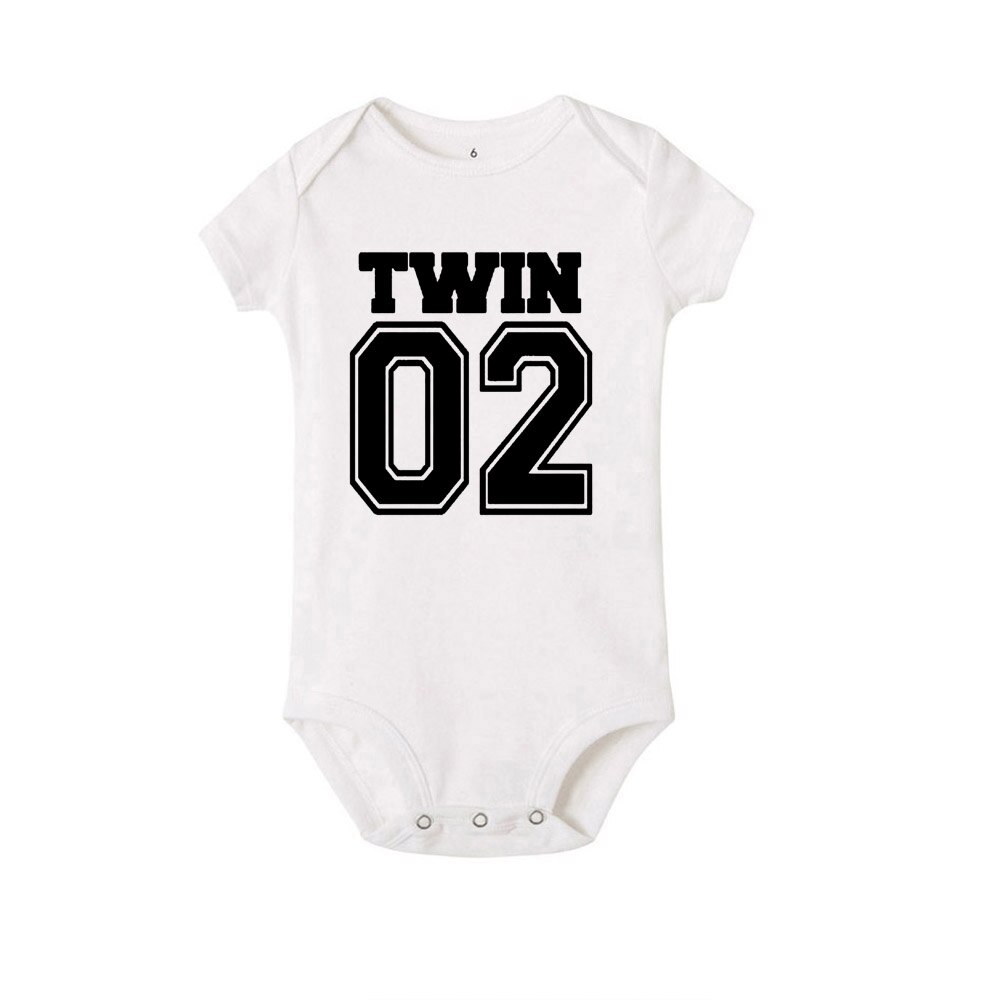 Twin 01 02 Print Twins Matching Baby Bodysuit Boys Girls Gift for Twins Twin Boys Jumpsuit Wear Unisex Newborn Baby Shower Gifts