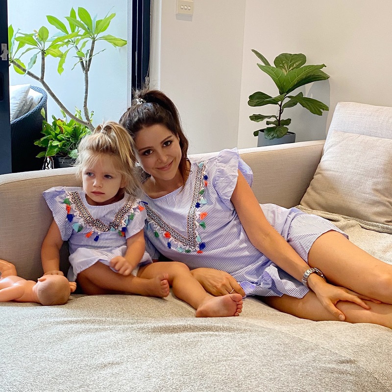 New In Family Matching Dress Mom And Daughter Clothes Nine Quarter Stripe Mini Baby Girl Outfits Mother And Daughter Dresses New In Family Matching Dress Mom And Daughter Clothes Nine Quarter Stripe Mini Baby Girl Outfits Mother And Daughter Dresses