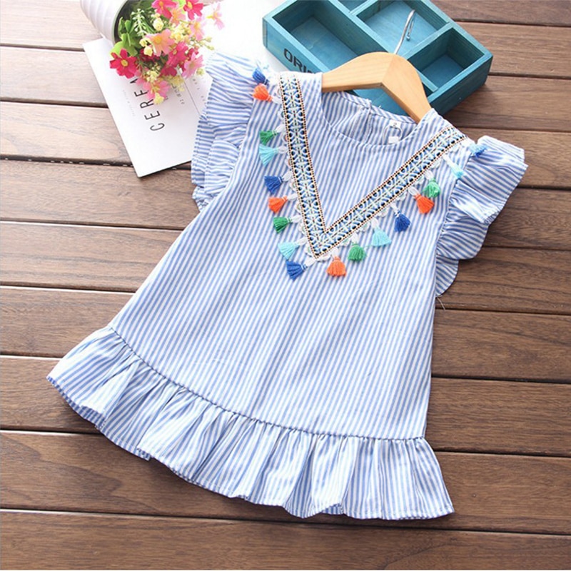 New In Family Matching Dress Mom And Daughter Clothes Nine Quarter Stripe Mini Baby Girl Outfits Mother And Daughter Dresses