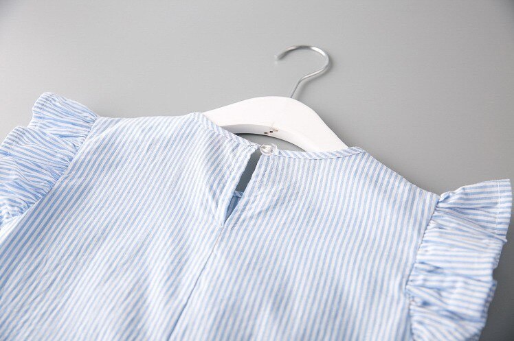 New In Family Matching Dress Mom And Daughter Clothes Nine Quarter Stripe Mini Baby Girl Outfits Mother And Daughter Dresses