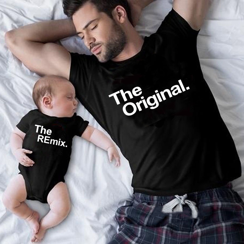 The Original Remix Family Matching Outfits Daddy Mom Kids T-shirt Baby Bodysuit Family Look Father Son Clothes Father's Day Gift The Original Remix Family Matching Outfits Daddy Mom Kids T-shirt Baby Bodysuit Family Look Father Son Clothes Father's Day Gift