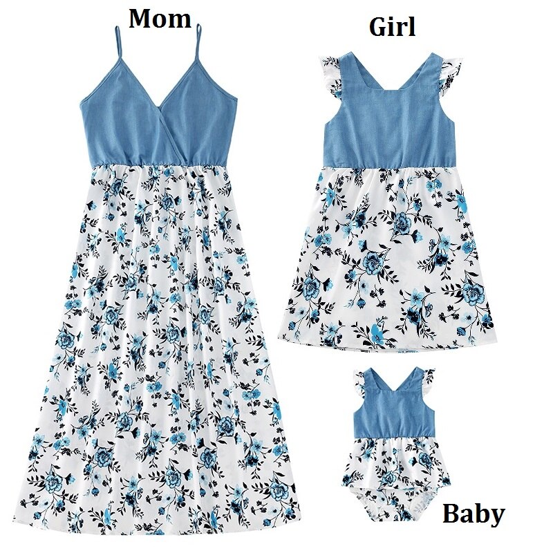 Family Set Flower Mommy and Me Clothes Ruffled Sleeve Mother Daughter Matching Dresses Fashion Mom Baby Woman Girls Cotton Dress Family Set Flower Mommy and Me Clothes Ruffled Sleeve Mother Daughter Matching Dresses Fashion Mom Baby Woman Girls Cotton Dress