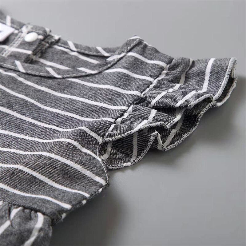 Striped Mother Daughter Matching Overalls Family Set One-Piece Mommy and Me Dresses Clothes Fashion Woman Girls Cotton Jumpsuits