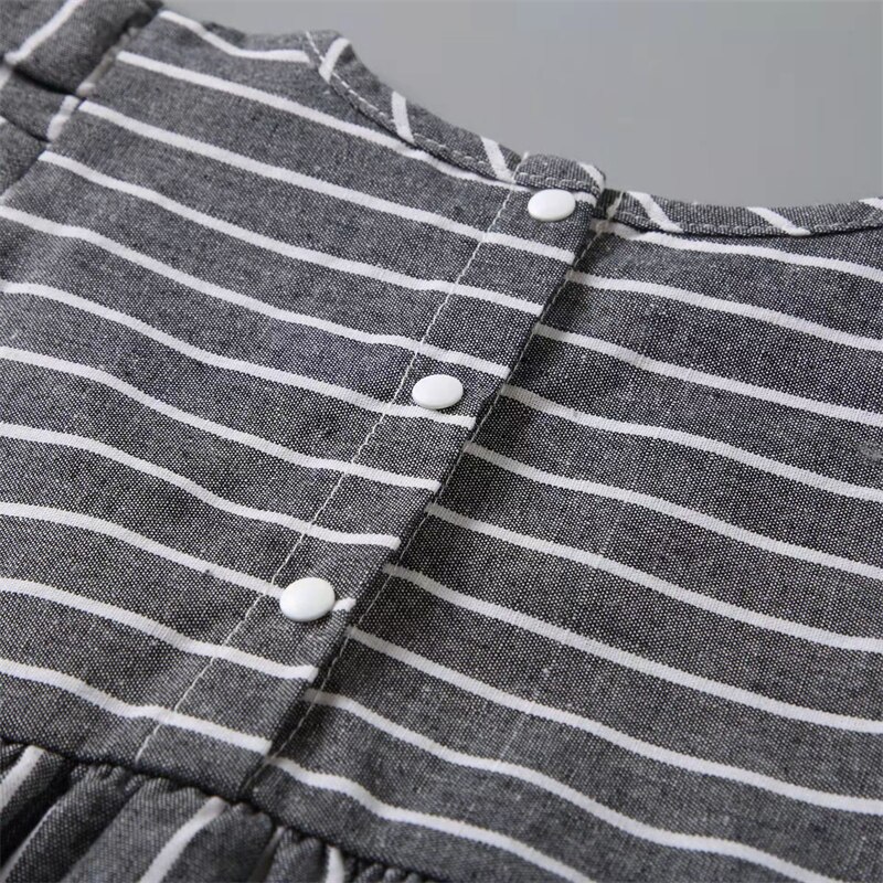 Striped Mother Daughter Matching Overalls Family Set One-Piece Mommy and Me Dresses Clothes Fashion Woman Girls Cotton Jumpsuits