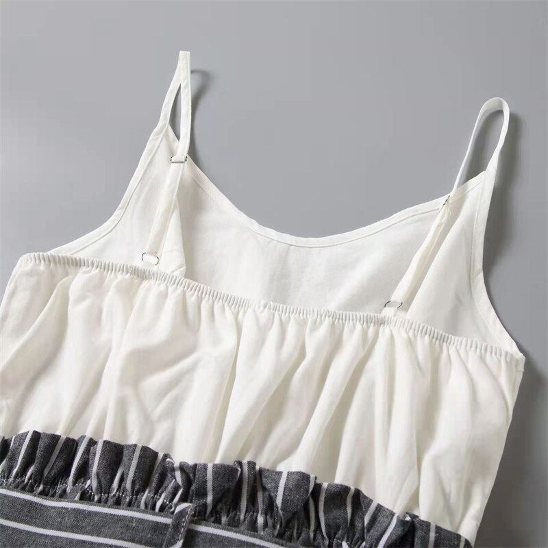 Striped Mother Daughter Matching Overalls Family Set One-Piece Mommy and Me Dresses Clothes Fashion Woman Girls Cotton Jumpsuits