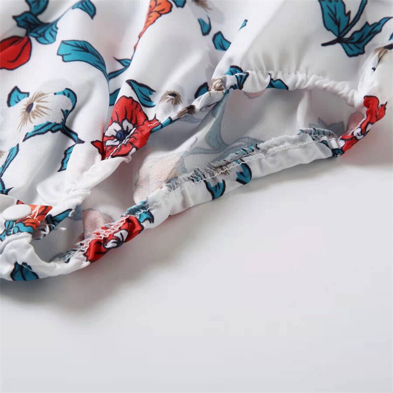 Flower Print Mother Daughter Matching Dresses Family Look Mommy and Me Clothes Outfits Mom Mum & Baby Women Girls Dress