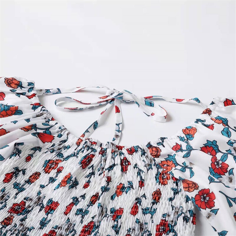 Flower Print Mother Daughter Matching Dresses Family Look Mommy and Me Clothes Outfits Mom Mum & Baby Women Girls Dress