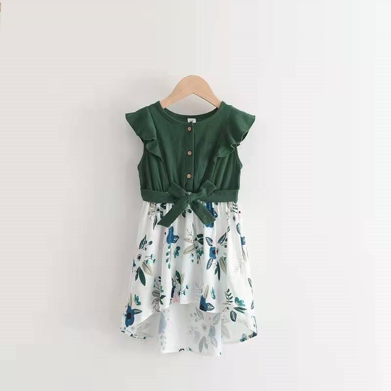 Flower Print Mother Daughter Matching Dresses Family Look Mommy and Me Clothes Outfits Mom Mum & Baby Women Girls Dress