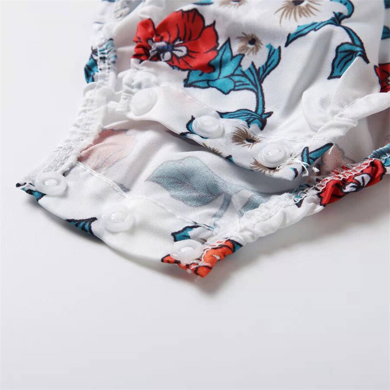 Flower Print Mother Daughter Matching Dresses Family Look Mommy and Me Clothes Outfits Mom Mum & Baby Women Girls Dress