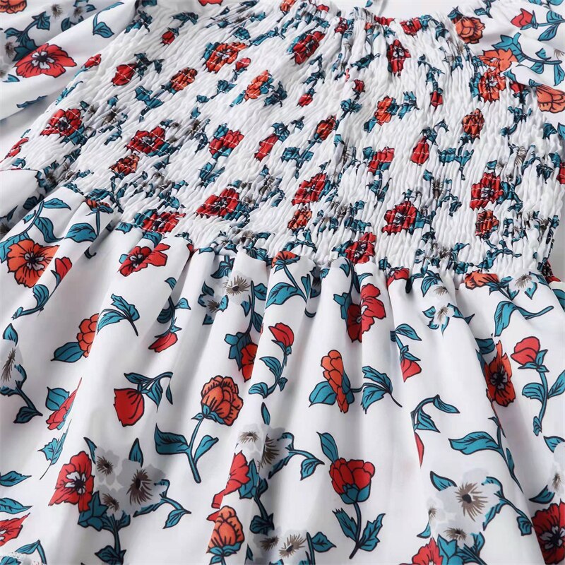 Flower Print Mother Daughter Matching Dresses Family Look Mommy and Me Clothes Outfits Mom Mum & Baby Women Girls Dress