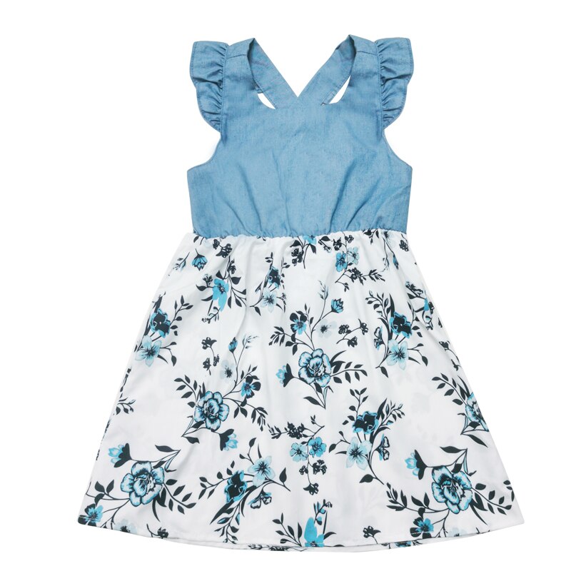 Flower Print Mother Daughter Matching Dresses Family Look Mommy and Me Clothes Outfits Mom Mum & Baby Women Girls Dress