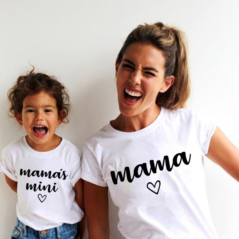 Summer Mama and Mama's Mini Family Matching Outfits Tshirt Mother and Daughter Clothes Mum T-Shirt Tops Baby Kids Girls Clothes Summer Mama and Mama's Mini Family Matching Outfits Tshirt Mother and Daughter Clothes Mum T-Shirt Tops Baby Kids Girls Clothes