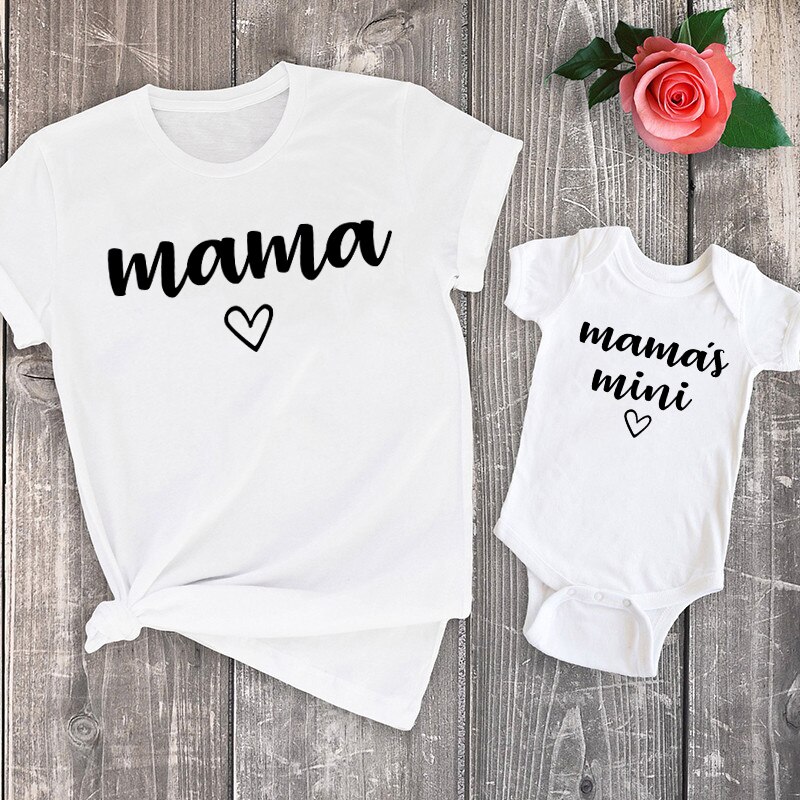 Summer Mama and Mama's Mini Family Matching Outfits Tshirt Mother and Daughter Clothes Mum T-Shirt Tops Baby Kids Girls Clothes Summer Mama and Mama's Mini Family Matching Outfits Tshirt Mother and Daughter Clothes Mum T-Shirt Tops Baby Kids Girls Clothes