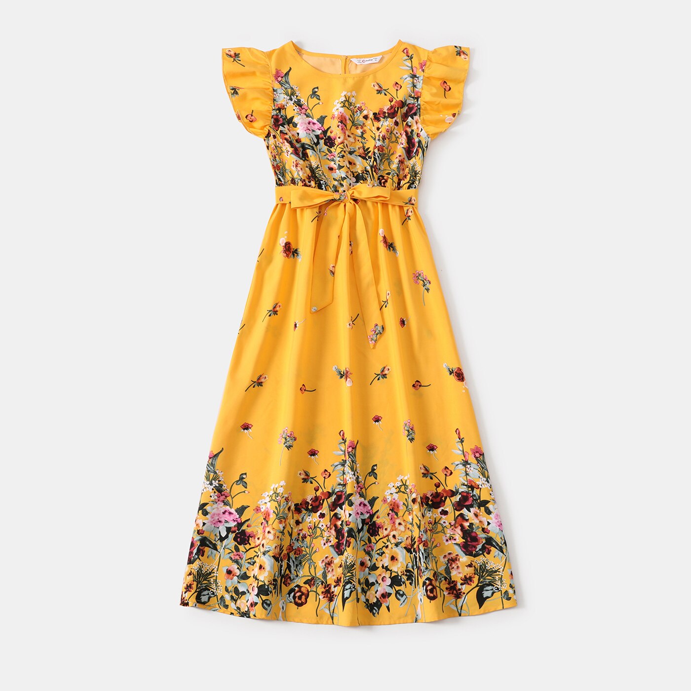 PatPat Family Matching Outfits Floral Print Ruffle-sleeve Belted Midi Dresses and Striped Short-sleeve T-shirts Sets PatPat Family Matching Outfits Floral Print Ruffle-sleeve Belted Midi Dresses and Striped Short-sleeve T-shirts Sets