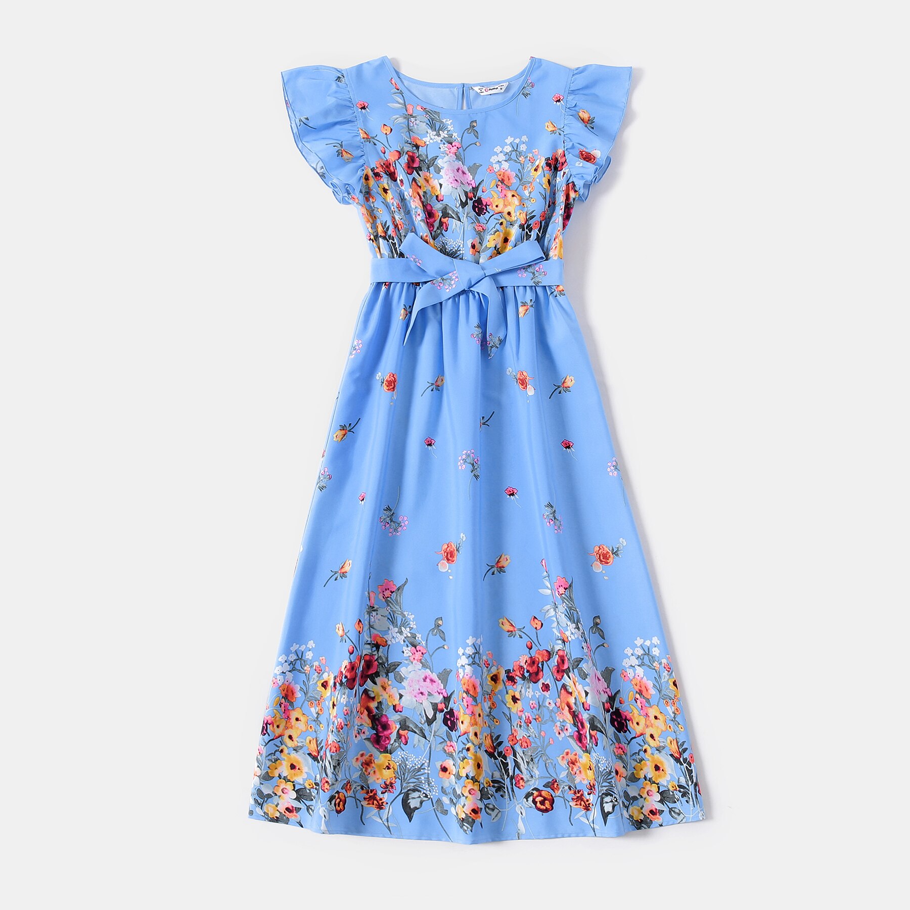 PatPat Family Matching Outfits Floral Print Ruffle-sleeve Belted Midi Dresses and Striped Short-sleeve T-shirts Sets PatPat Family Matching Outfits Floral Print Ruffle-sleeve Belted Midi Dresses and Striped Short-sleeve T-shirts Sets