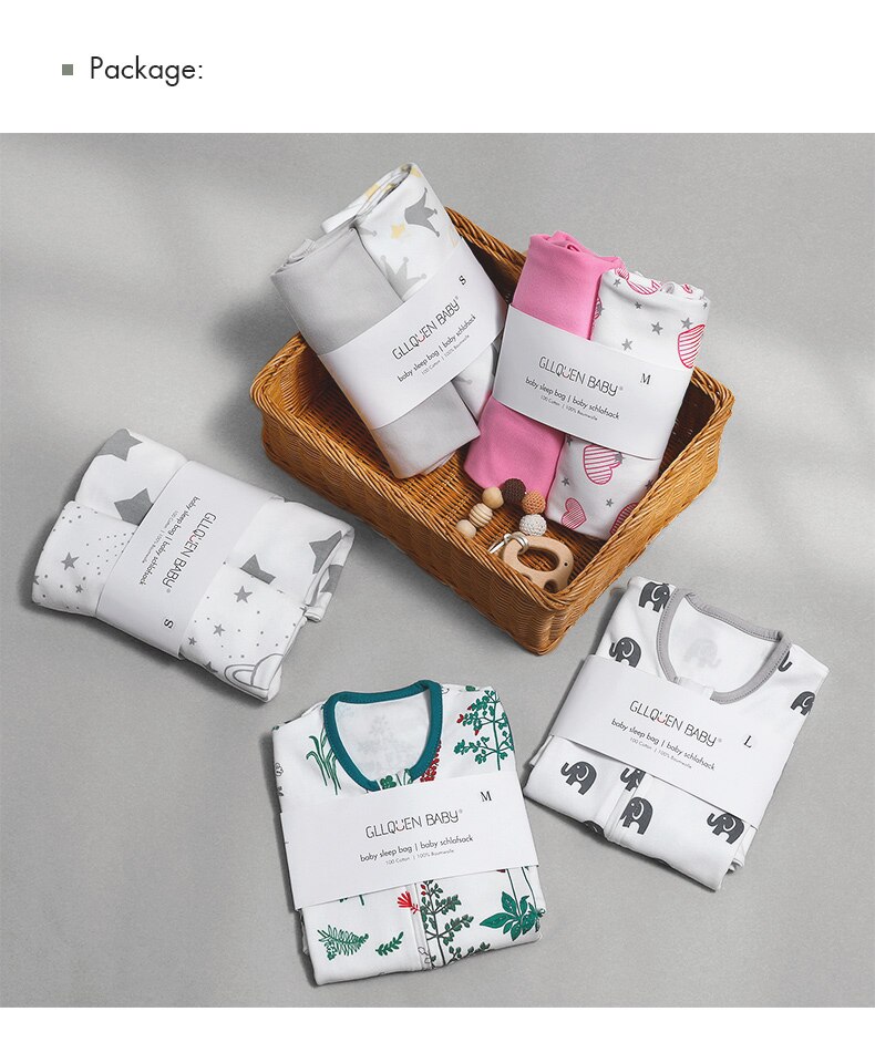 Baby Sleeping Bags Newborn 100% Cotton Sleepsacks Boys Girls Romper Clothes Zipper Sleep Sacks For Kids Baby Bedding Bebe Sacks