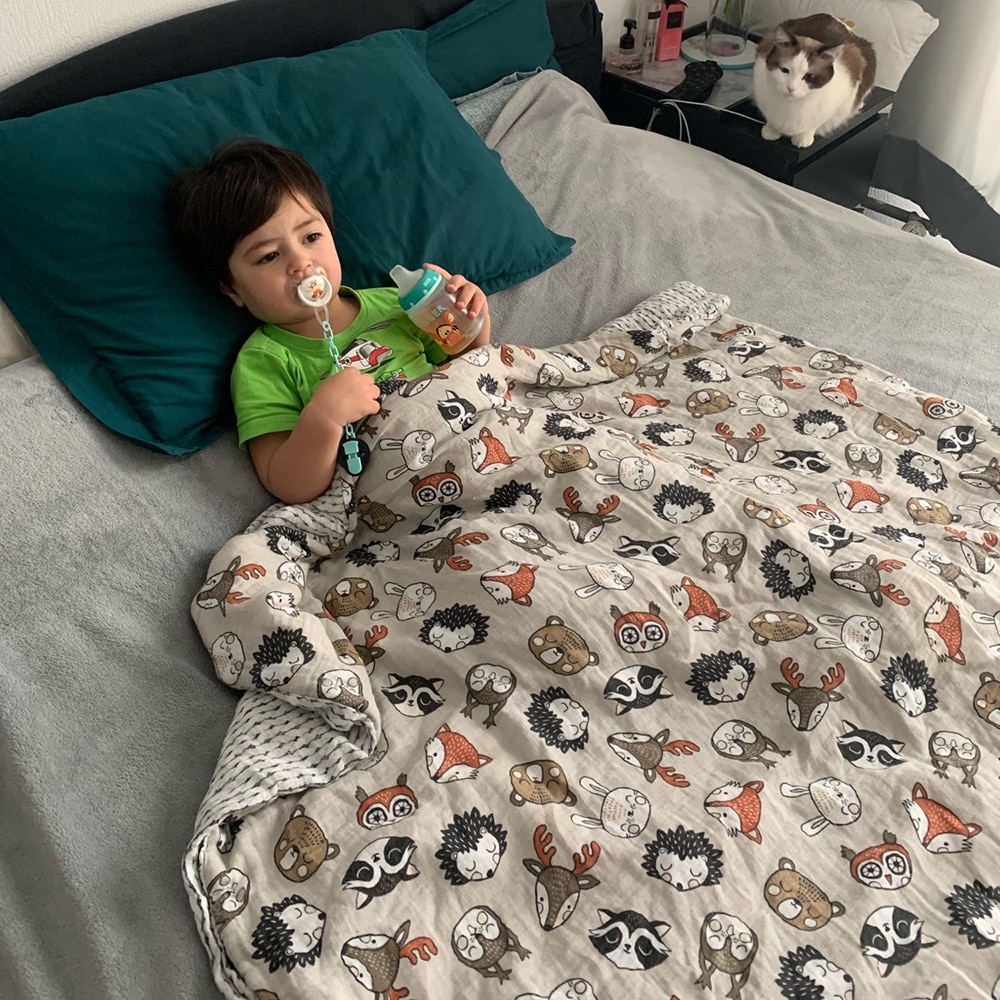 Kangobaby New Design 2pcs Set Double Layers 100% Cotton Newborn Baby Muslin Swaddle Blanket Kangobaby New Design 2pcs Set Double Layers 100% Cotton Newborn Baby Muslin Swaddle Blanket