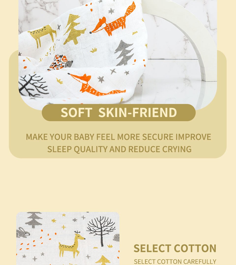 Kangobaby #My Soft Life# 2 Pieces Pack All Season Bamboo Cotton Muslin Swaddle Blanket Newborn Baby Wrap
