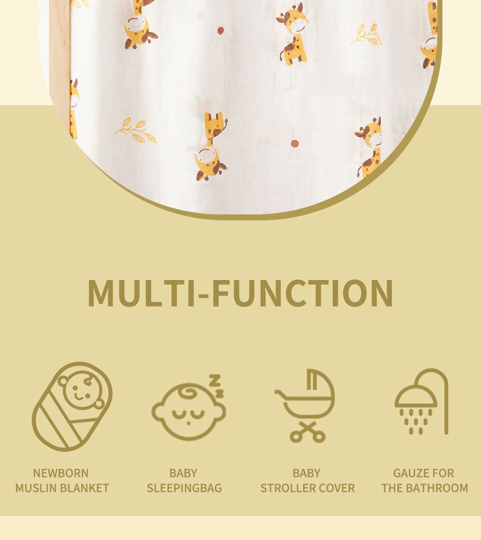 Kangobaby #My Soft Life# 2 Pieces Pack All Season Bamboo Cotton Muslin Swaddle Blanket Newborn Baby Wrap