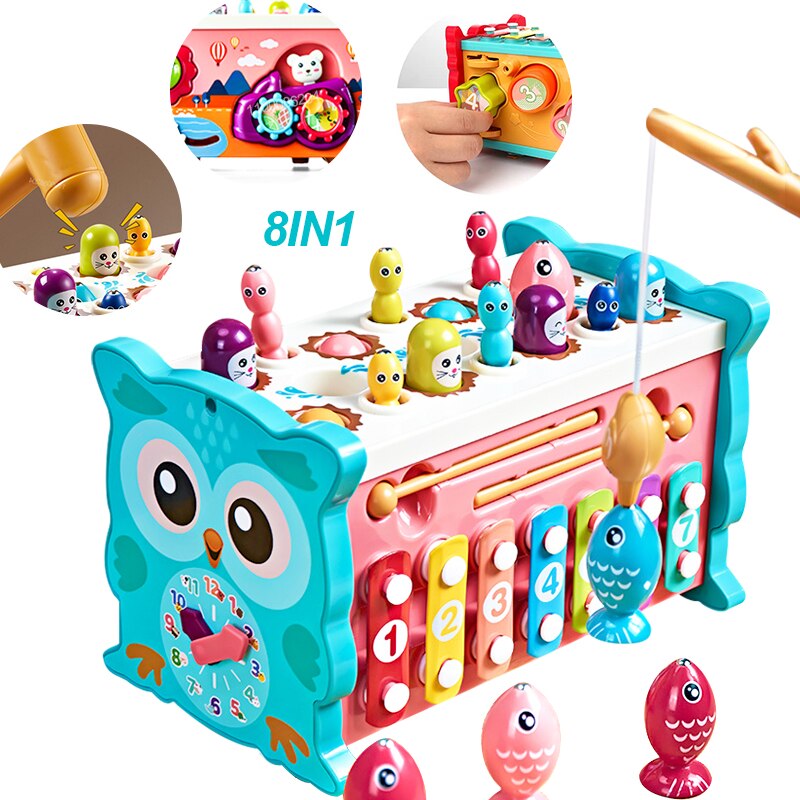 Baby Toys Montessori Learning Educational Toys For Toddler Fishing Piano Fun Game Gear Music Birth Inny 0 6 12 13 24 Months Gift
