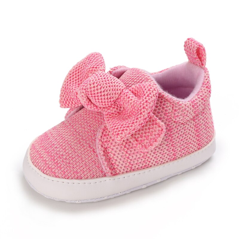 Pembe bebek ayakkabıları prenses moda Sneakers bebek yumuşak taban Anti Slip ilk y&uuml;r&uuml;te&ccedil;ler 0-1 yaşındaki bebek vaftiz ayakkabıları
