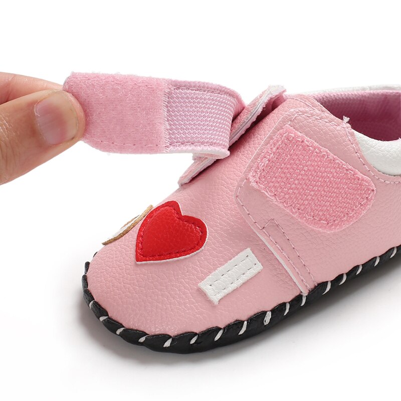 Pembe bebek ayakkabıları prenses moda Sneakers bebek yumuşak taban Anti Slip ilk y&uuml;r&uuml;te&ccedil;ler 0-1 yaşındaki bebek vaftiz ayakkabıları