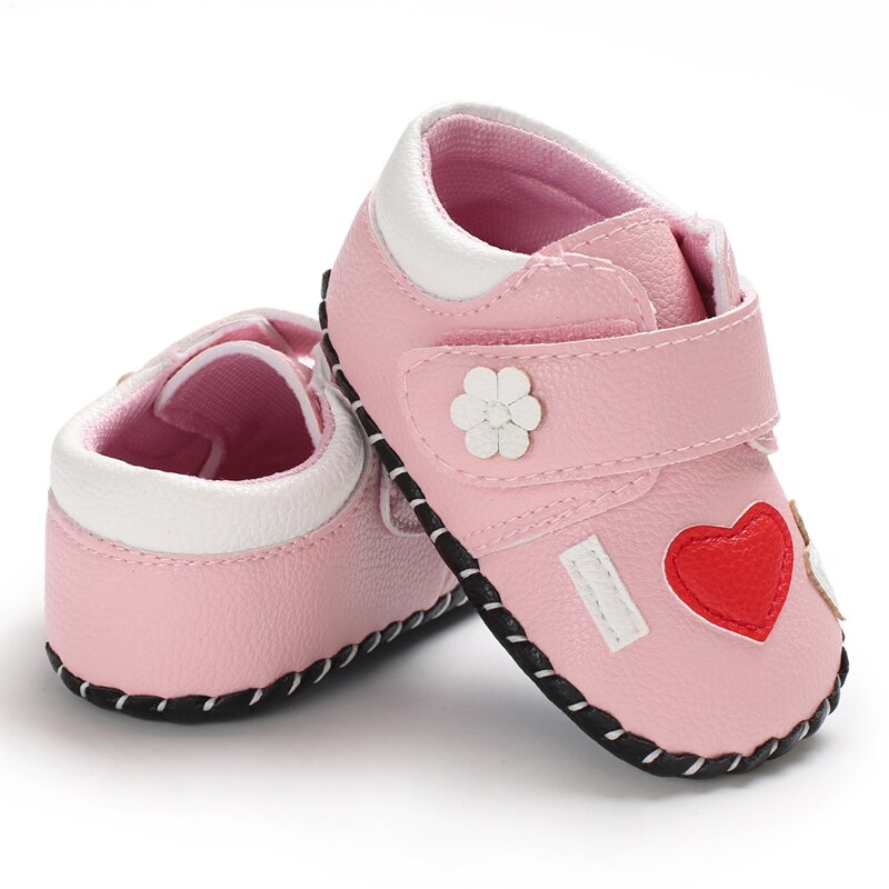 Pembe bebek ayakkabıları prenses moda Sneakers bebek yumuşak taban Anti Slip ilk y&uuml;r&uuml;te&ccedil;ler 0-1 yaşındaki bebek vaftiz ayakkabıları