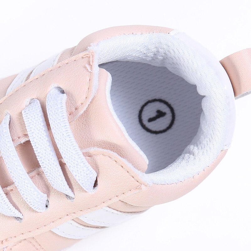 Pembe bebek ayakkabıları prenses moda Sneakers bebek yumuşak taban Anti Slip ilk y&uuml;r&uuml;te&ccedil;ler 0-1 yaşındaki bebek vaftiz ayakkabıları