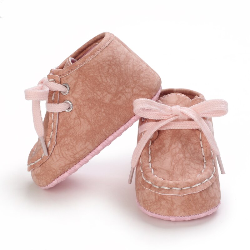 Pembe bebek ayakkabıları prenses moda Sneakers bebek yumuşak taban Anti Slip ilk y&uuml;r&uuml;te&ccedil;ler 0-1 yaşındaki bebek vaftiz ayakkabıları