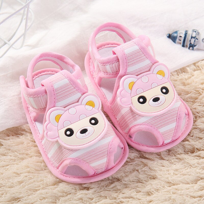 Bebek ilk y&uuml;r&uuml;y&uuml;şe yaz kız erkek bebek sandalet sevimli &ccedil;i&ccedil;ek kaymaz pamuk taban bebek ayakkabısı