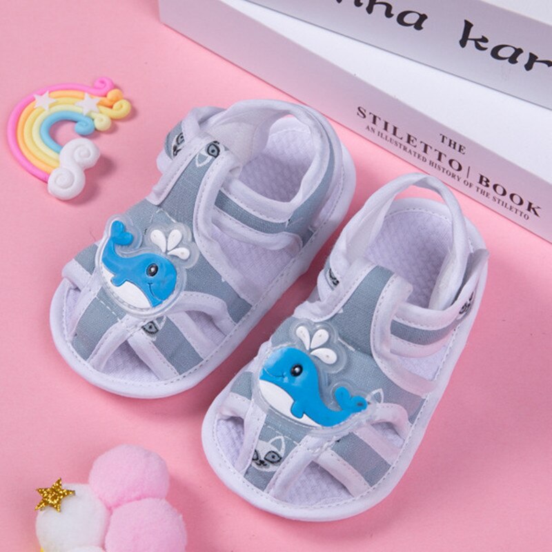 Bebek ilk y&uuml;r&uuml;y&uuml;şe yaz kız erkek bebek sandalet sevimli &ccedil;i&ccedil;ek kaymaz pamuk taban bebek ayakkabısı