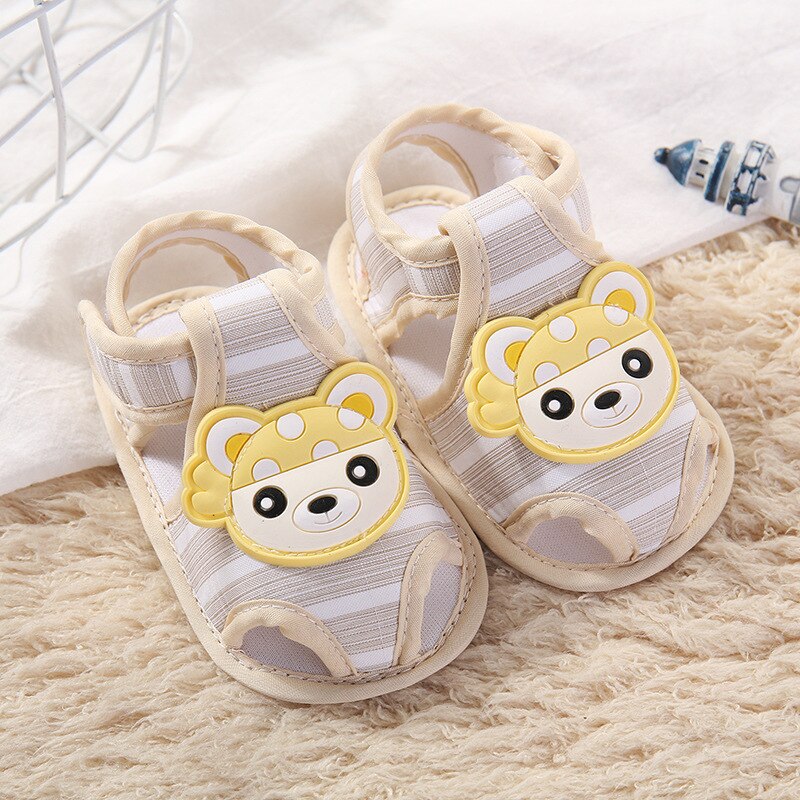 Bebek ilk y&uuml;r&uuml;y&uuml;şe yaz kız erkek bebek sandalet sevimli &ccedil;i&ccedil;ek kaymaz pamuk taban bebek ayakkabısı