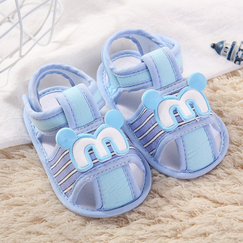 Bebek ilk y&uuml;r&uuml;y&uuml;şe yaz kız erkek bebek sandalet sevimli &ccedil;i&ccedil;ek kaymaz pamuk taban bebek ayakkabısı