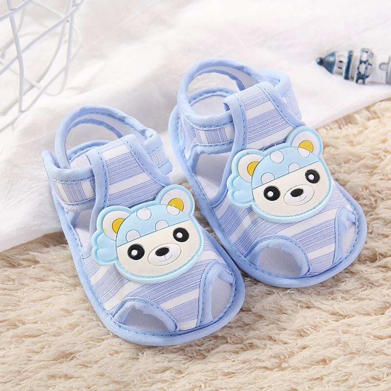 Bebek ilk y&uuml;r&uuml;y&uuml;şe yaz kız erkek bebek sandalet sevimli &ccedil;i&ccedil;ek kaymaz pamuk taban bebek ayakkabısı