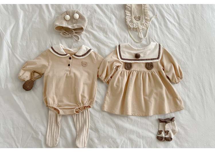 Brother And Sister Matching Outfit Spanish Twins Baby Clothes Infant Girls Dresses Newborn Long Sleeve Onesie Toddler Bodysuit