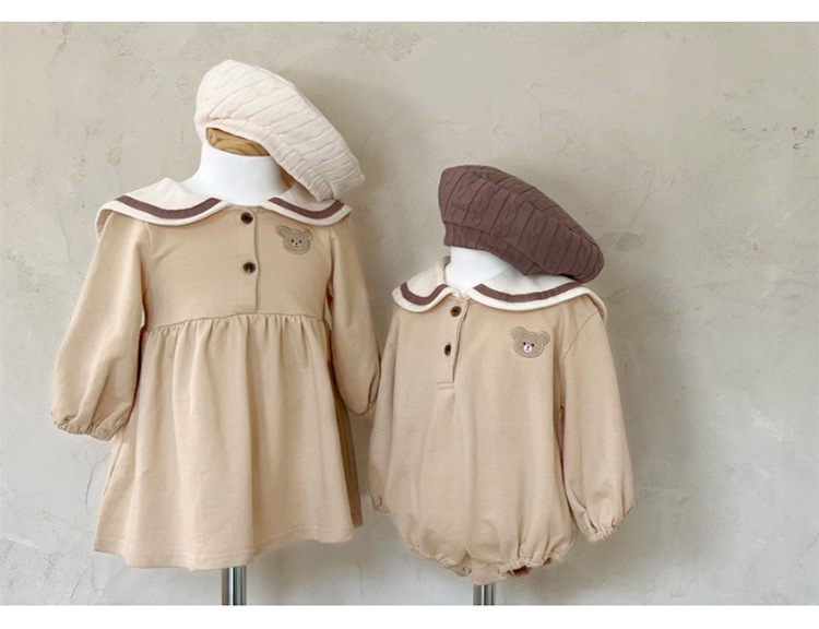 Brother And Sister Matching Outfit Spanish Twins Baby Clothes Infant Girls Dresses Newborn Long Sleeve Onesie Toddler Bodysuit