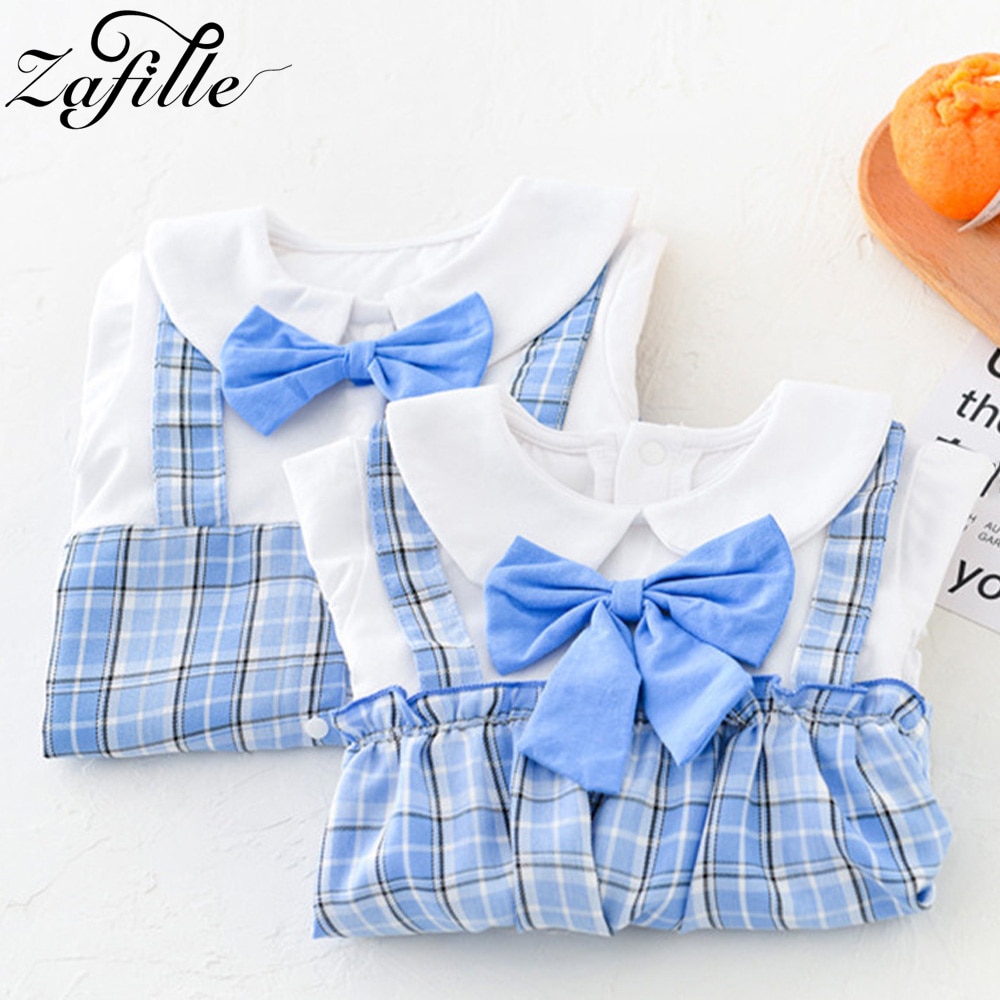 ZAFILLE Twins Costume Matching Brother And Sister Outfits Plaid Patchwork Kids Boys Girls Clothing Bowtie Baby's Summer Rompers ZAFILLE Twins Costume Matching Brother And Sister Outfits Plaid Patchwork Kids Boys Girls Clothing Bowtie Baby's Summer Rompers