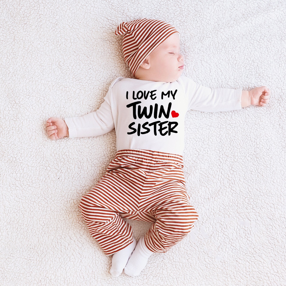 Newborn Infant Baby Boy Girls Bodysuit TWIN SISTER TWIN BROTHER Printing Jumpsuit Clothes Outfits Baby Twin Shower Gift Newborn Infant Baby Boy Girls Bodysuit TWIN SISTER TWIN BROTHER Printing Jumpsuit Clothes Outfits Baby Twin Shower Gift