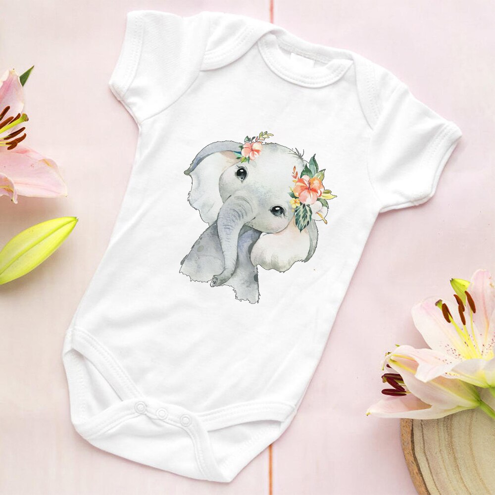 2pcs Infants Twin Brothers Sisters Baby Rompers Cute Baby Girl Clothes Lovely Little Elephant Bodysuit for Newborns Ropa Bebe